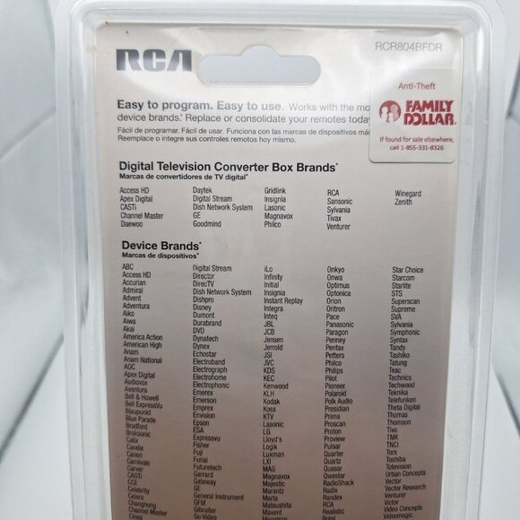 RCA Small Universal Remote Palm Size 4 Device DVD VCR TV RCR804BFDR Aux Sat - Picture 6 of 7